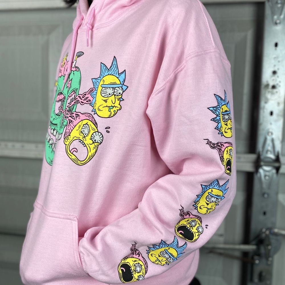 Rick and Morty pink medium hoodie